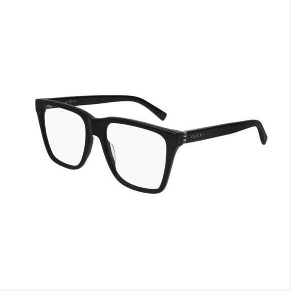 Gucci Men's Square Eyeglasses Black Frame with Demo Lens GG0452O 001 - Picture 1 of 4